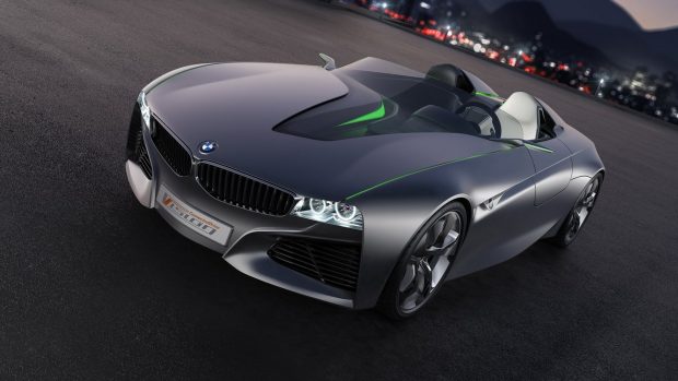 Bmw concept car night coupe futuristic megapolis wallpapers.