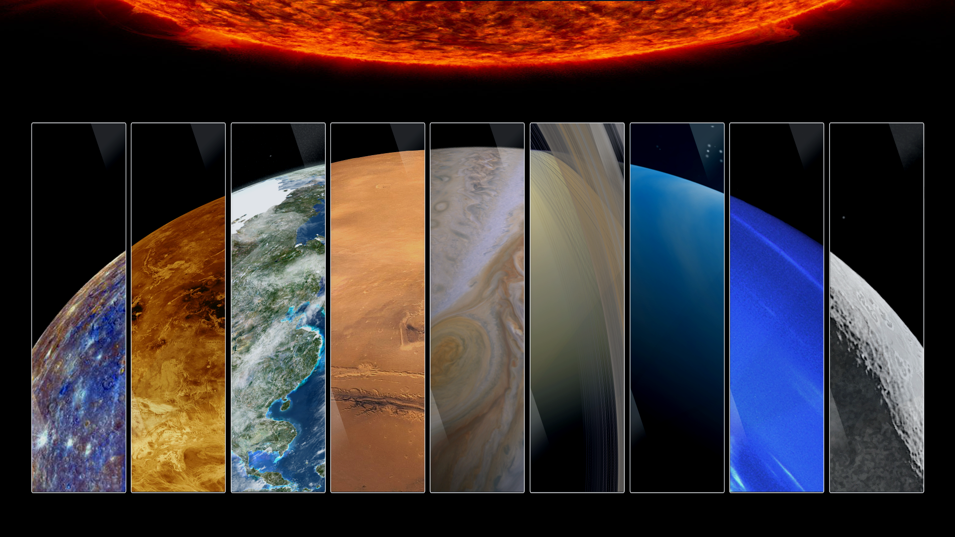 Solar System Scale Wallpaper