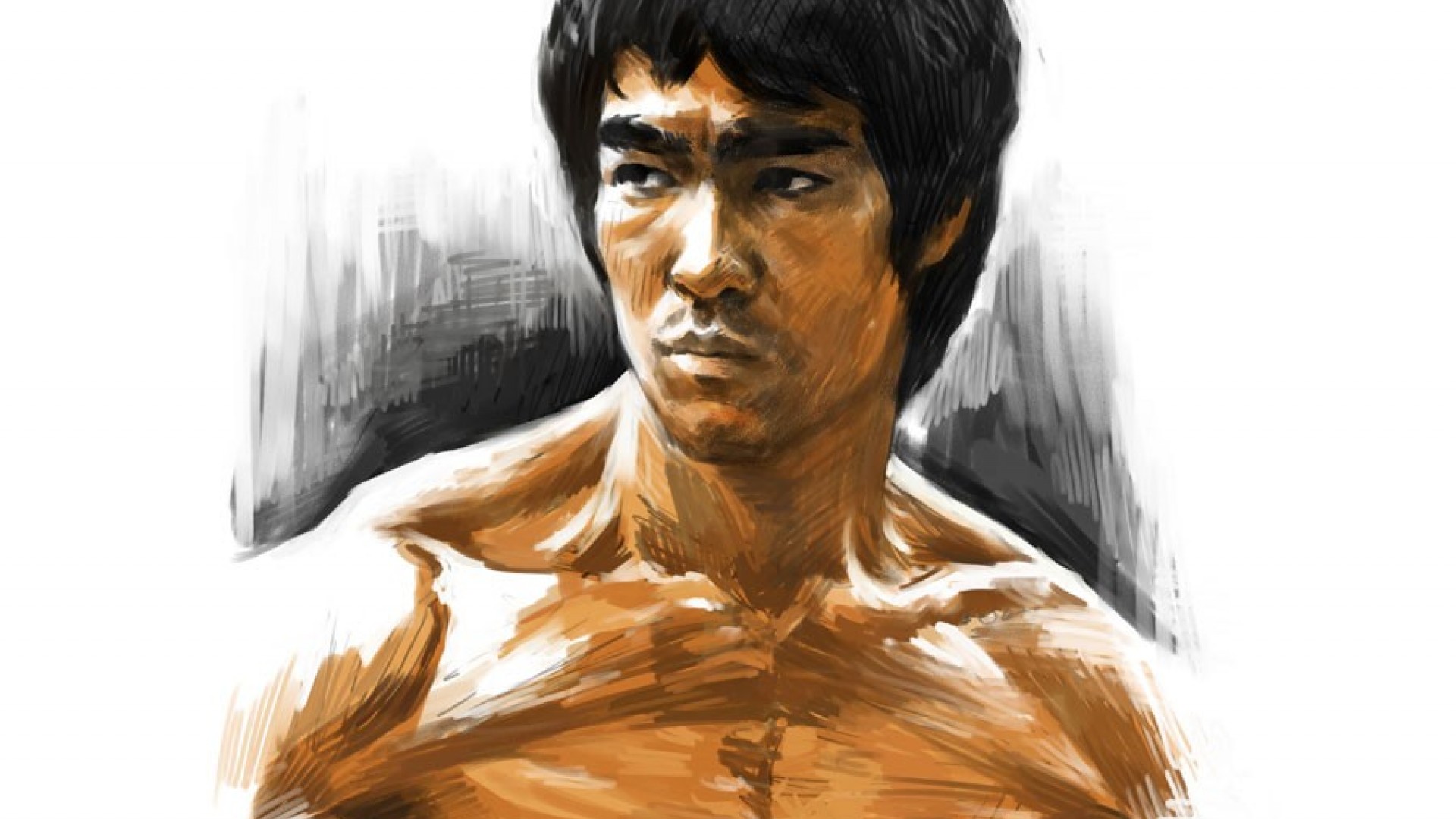 Bruce Lee with Nunchucks by zelko