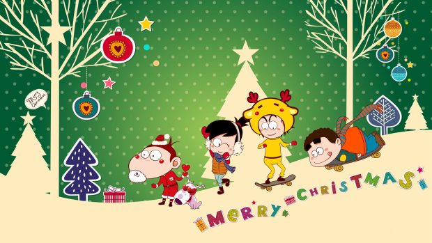 Cartoon 1920x1080 Christmas Background.