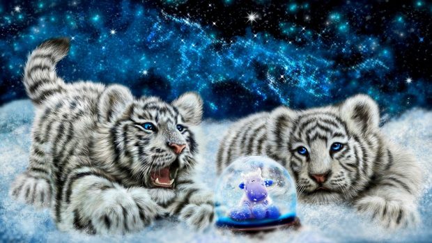 Cats snow globe stars white sky cute tiger photos gallery.