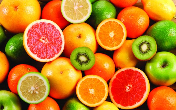 Colorful Fresh Fruit Background.