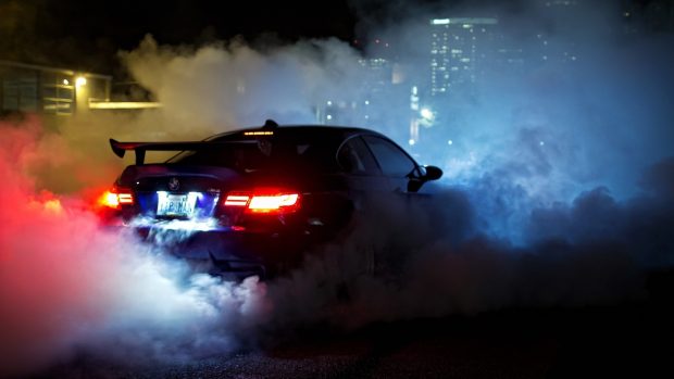 Cool BMW Wallpaper Smoke Image Night Picture.