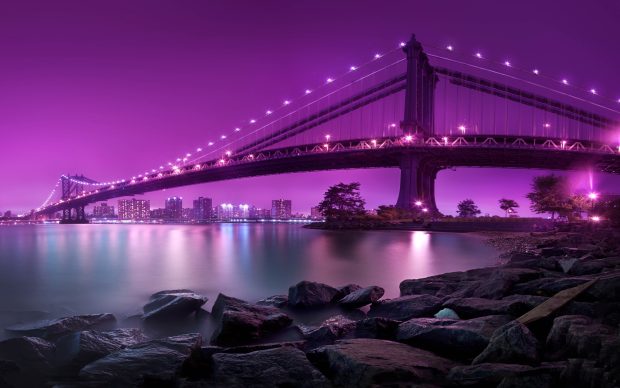 Cool Manhattan City Bridge New York Backgrounds.