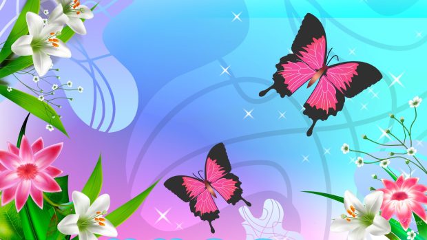 Desktop butterfly wallpaper border.