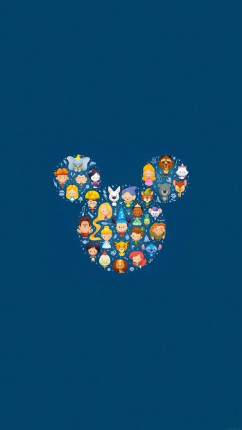 Disney Art Character Cute Illust Iphone Wallpaper.