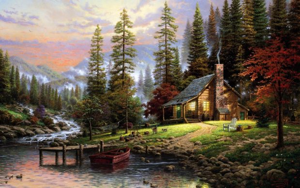 Download Free Log Cabin Background.