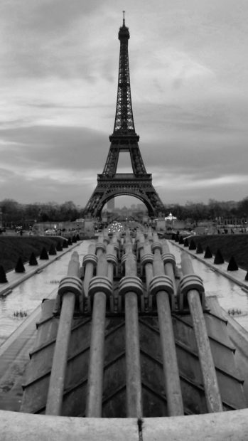Eiffel Tower Paris Black White HD Wallpaper iPhone.
