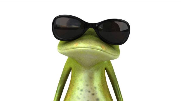 Frog With Sunglasses Funny 3D Background.