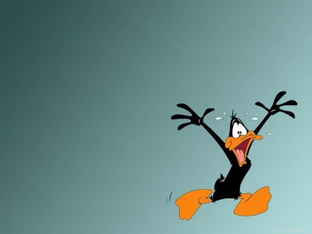 Funny Happy Daffy Duck 3D Cartoon Wallpaper.