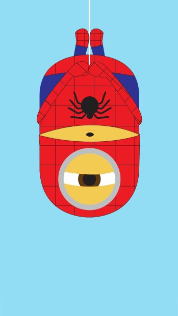 Funny Minions Spiderman Image for Iphone.