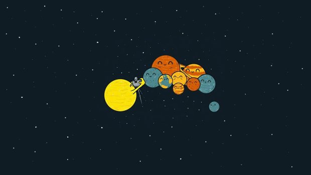 Funny Solar System Background.