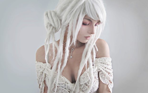 Girl White Hair Lace 1920x1200 Wallpaper.