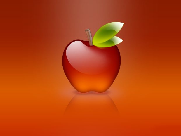 Glass Red Apple 3D Background.