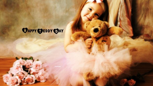 Happy Teddy Day Cute Wallpaper for desktop.