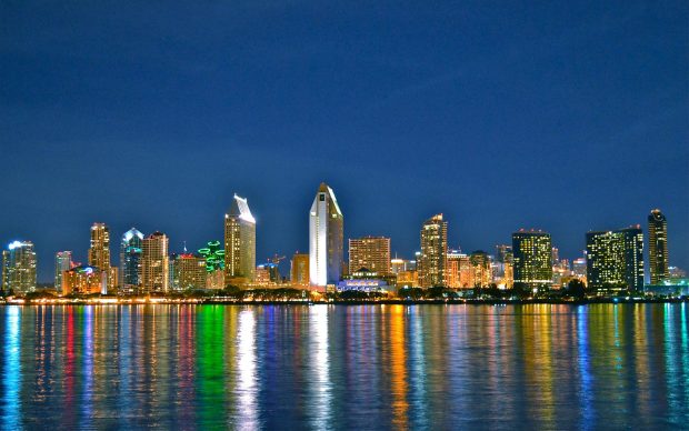 Houston Skyline Image At Night.