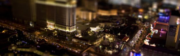 Las Vegas By Night Panoramic Wallpaper.