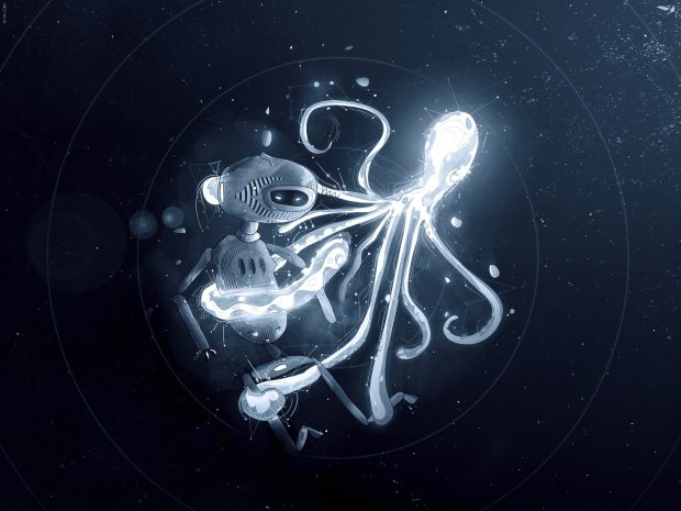 Light Octopus Wallpaper.