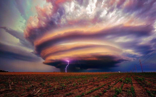 Lightning Storm in a Tornado HD Wallpaper.