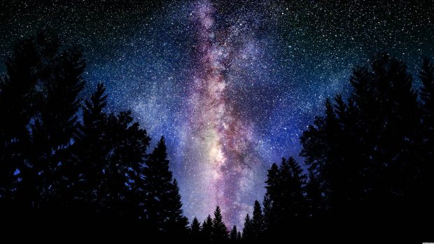 Limol Milky Way Roads Stars Sky Night Wallpaper.