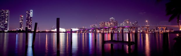 Miami Skyline Panoramic Image.