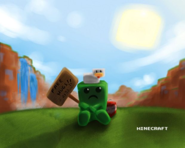 Minecraft Creeper HD Iphone Image.