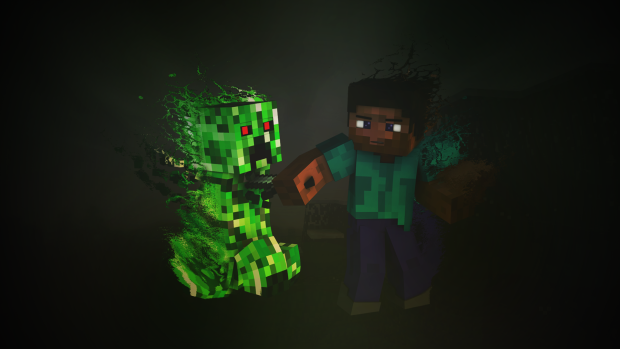 Minecraft Creeper Iphone Desktop Image.