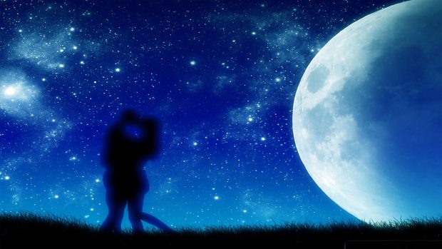 Moon Light Romantic Background.