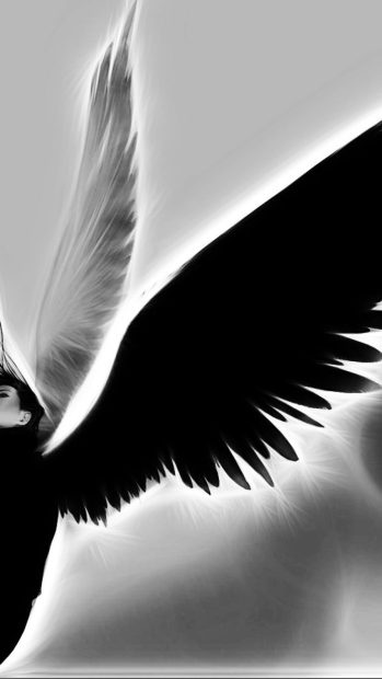 My guardian angel black and white iphone wallpaper.