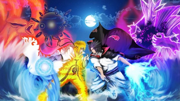 Naruto vs Sasuke 1920x1080 Anime Image.