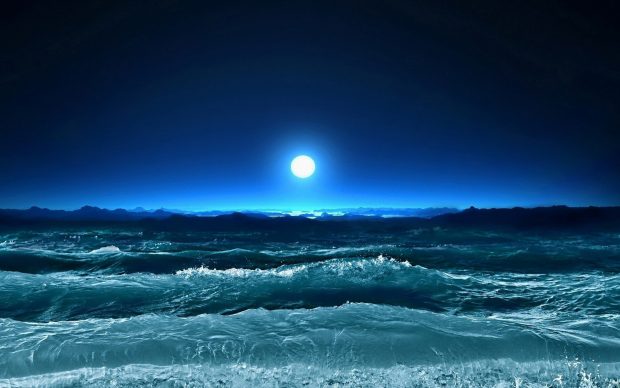 Nature Sea night Download Desktop wallpaper HD.
