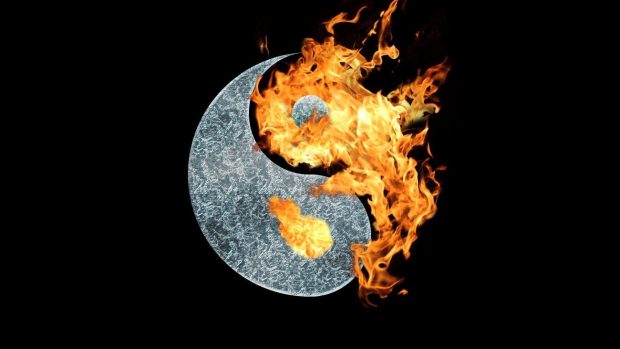 New cool fire yin yang symbol wallpaper hd for des.