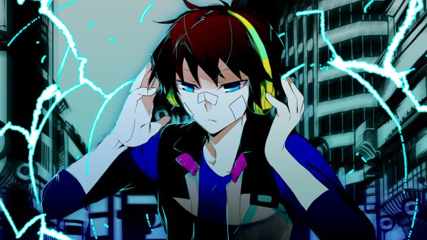 Nice Headphone Hamatora 1920x1080 Anime Image.