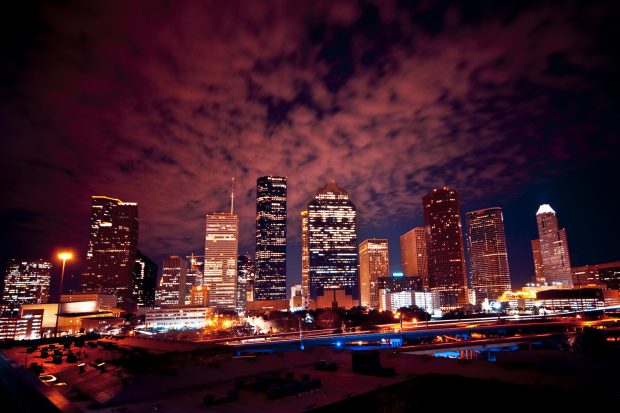 Night Houston Skyline Wallpaper.