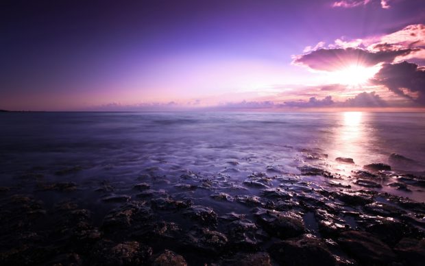 Purple Seascape 1440 x 900 Wallpaper.