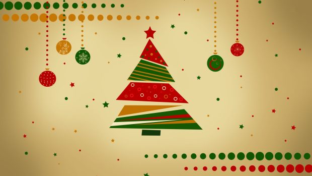 Retro 1920x1080 Christmas Tree Image.