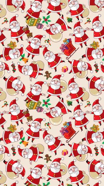 Santa Claus Pattern Texture Background iphone wallpapers.