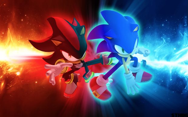 Sonic and Shadow Wallpaper by SonicTheHedgehogBG.