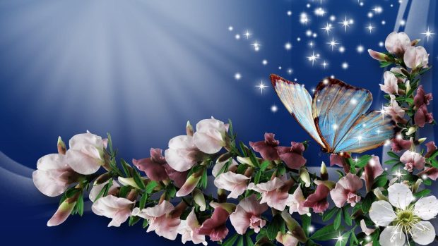 Spring sparkle light smoke stars flowers firefox summer bright butterfly images persona.
