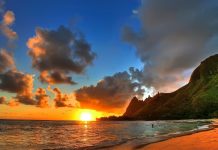 Sunset Beaches Background.