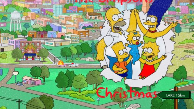The Simpsons 1920x1080 Christmas Image.