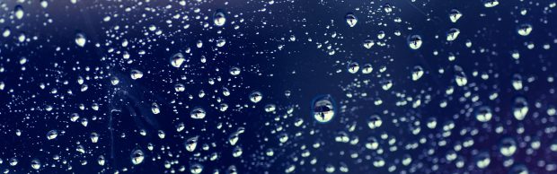 Water Drops Reflections Panoramic Wallpaper.