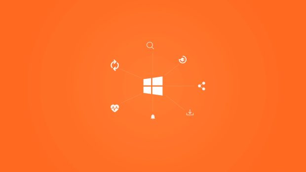 Windows 10 Stay Connected Orange Wallpaper.