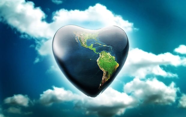 Windows background earth love desktop.