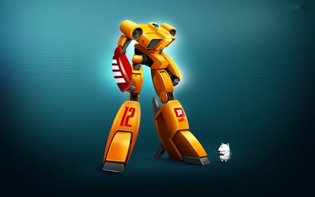 Yellow Robot HD Background.