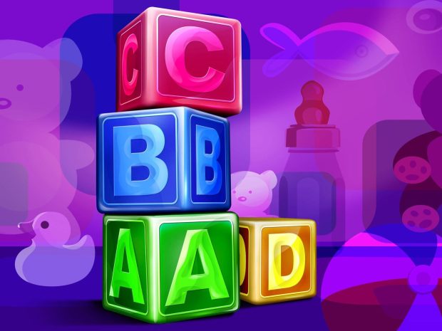 3D Colorful Alphabet Wallpaper.