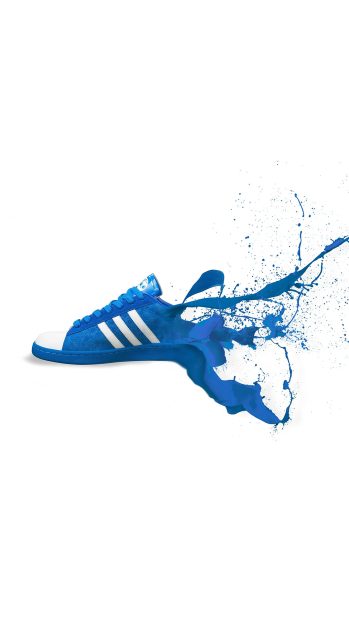 Adidas Blue Shoes Sneakers Logo Art iPhone Wallpaper.