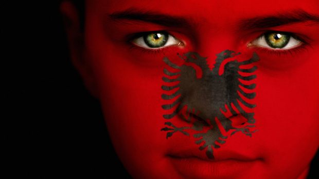 Albanian flag boy