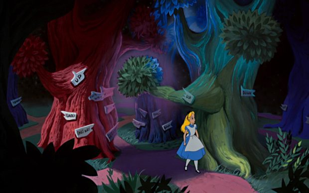 Alice in Wonderland Cartoon Background.