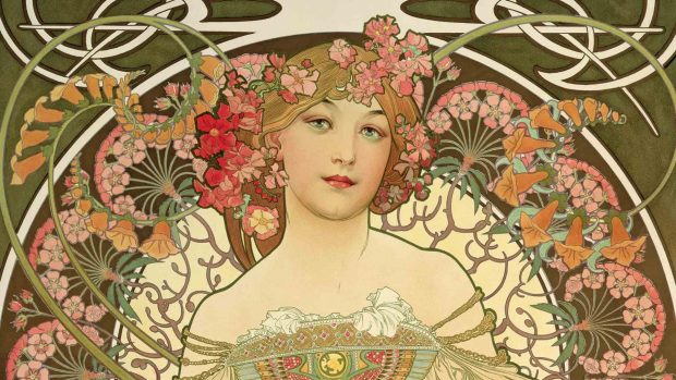 Alphonse Mucha Full HD Wallpaper.